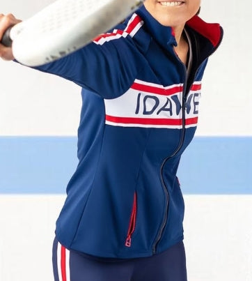 CHAQUETA DE CHÁNDAL AZUL, BLANCA Y ROJA