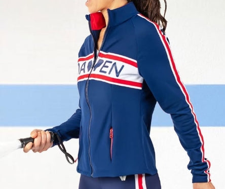 CHAQUETA DE CHÁNDAL AZUL, BLANCA Y ROJA