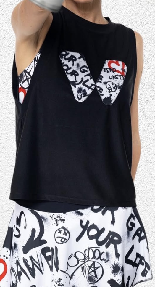 CAMISETA NEGRA SIN MANGAS GRAFITTI