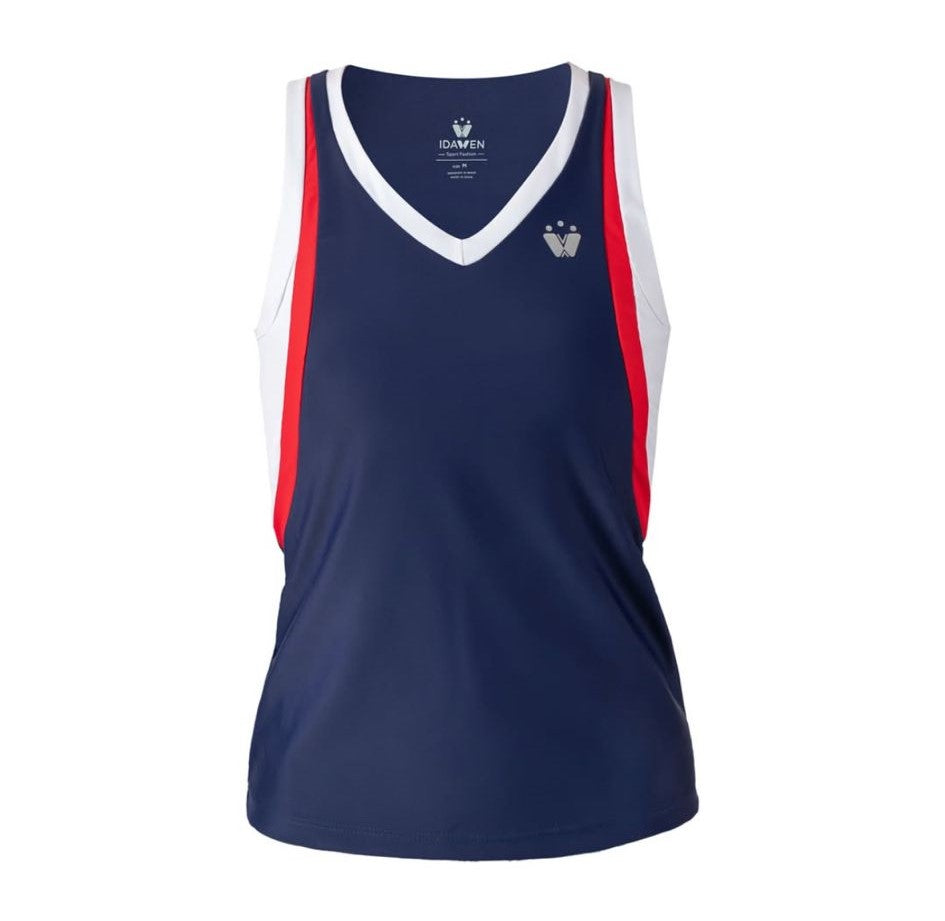 CAMISETA DE ASAS AZUL, BLANCA Y ROJA