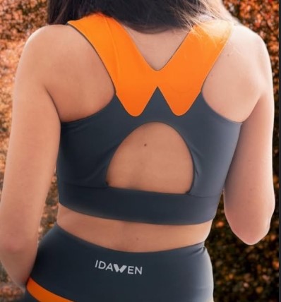 TOP GRIS Y NARANJA