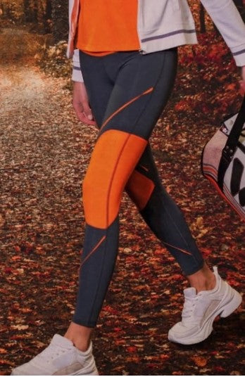 LEGGING GRIS Y NARANJA