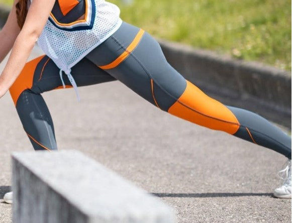LEGGING GRIS Y NARANJA