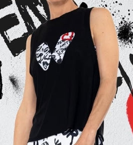 CAMISETA NEGRA SIN MANGAS GRAFITTI