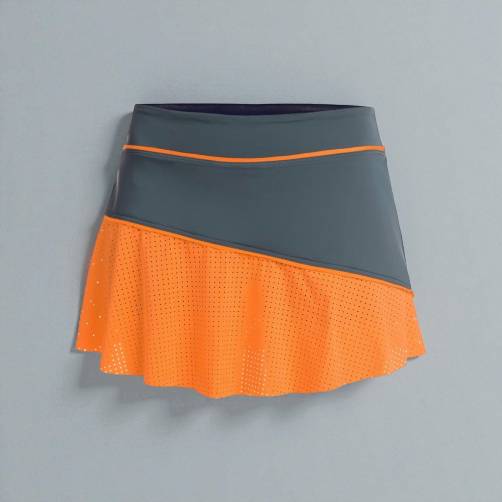 FALDA GRIS Y NARANJA