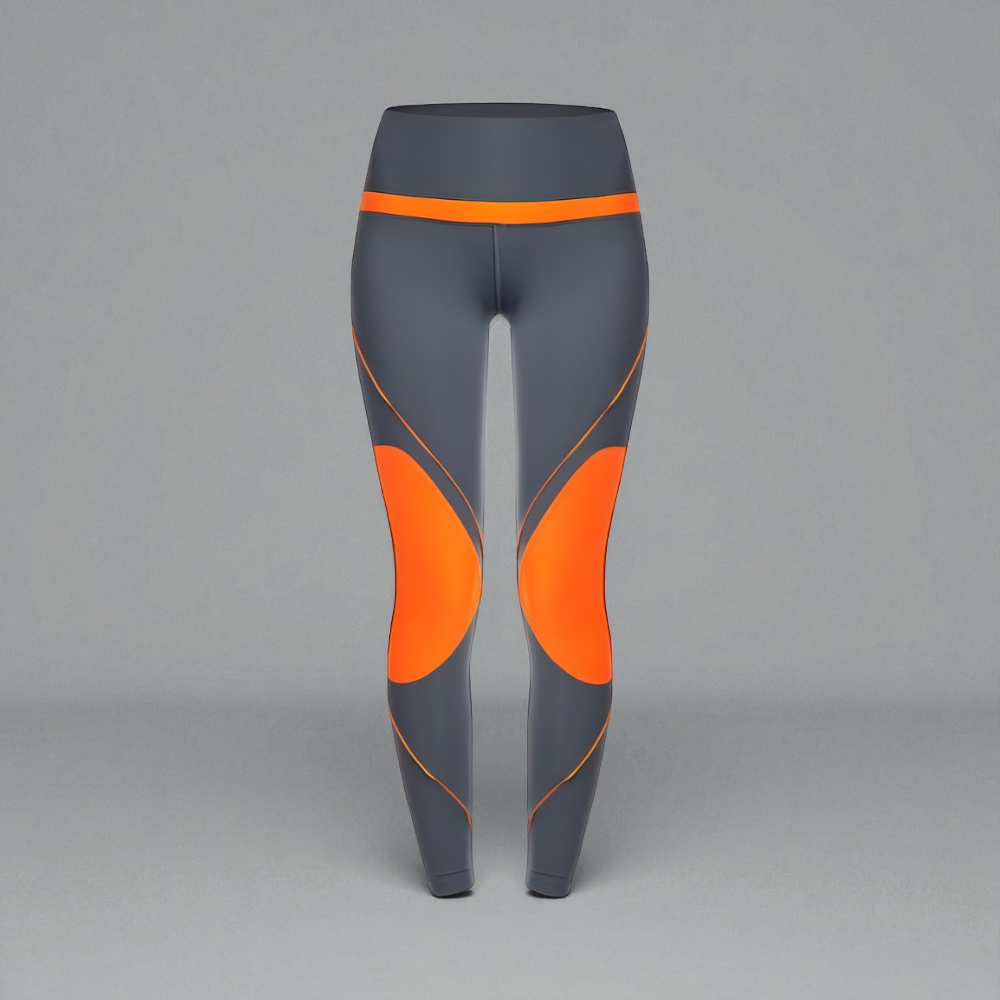 LEGGING GRIS Y NARANJA