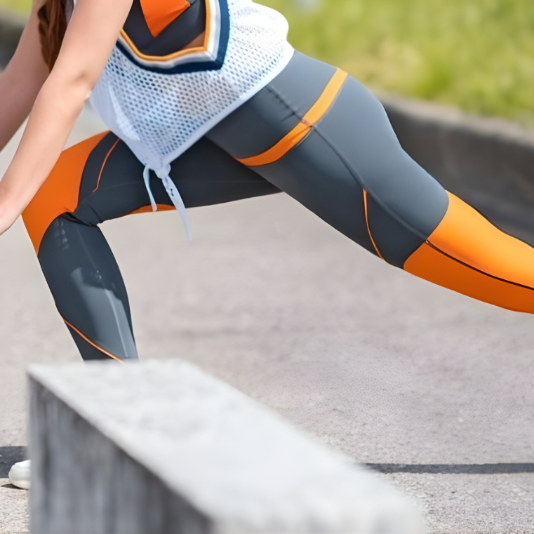 LEGGING GRIS Y NARANJA