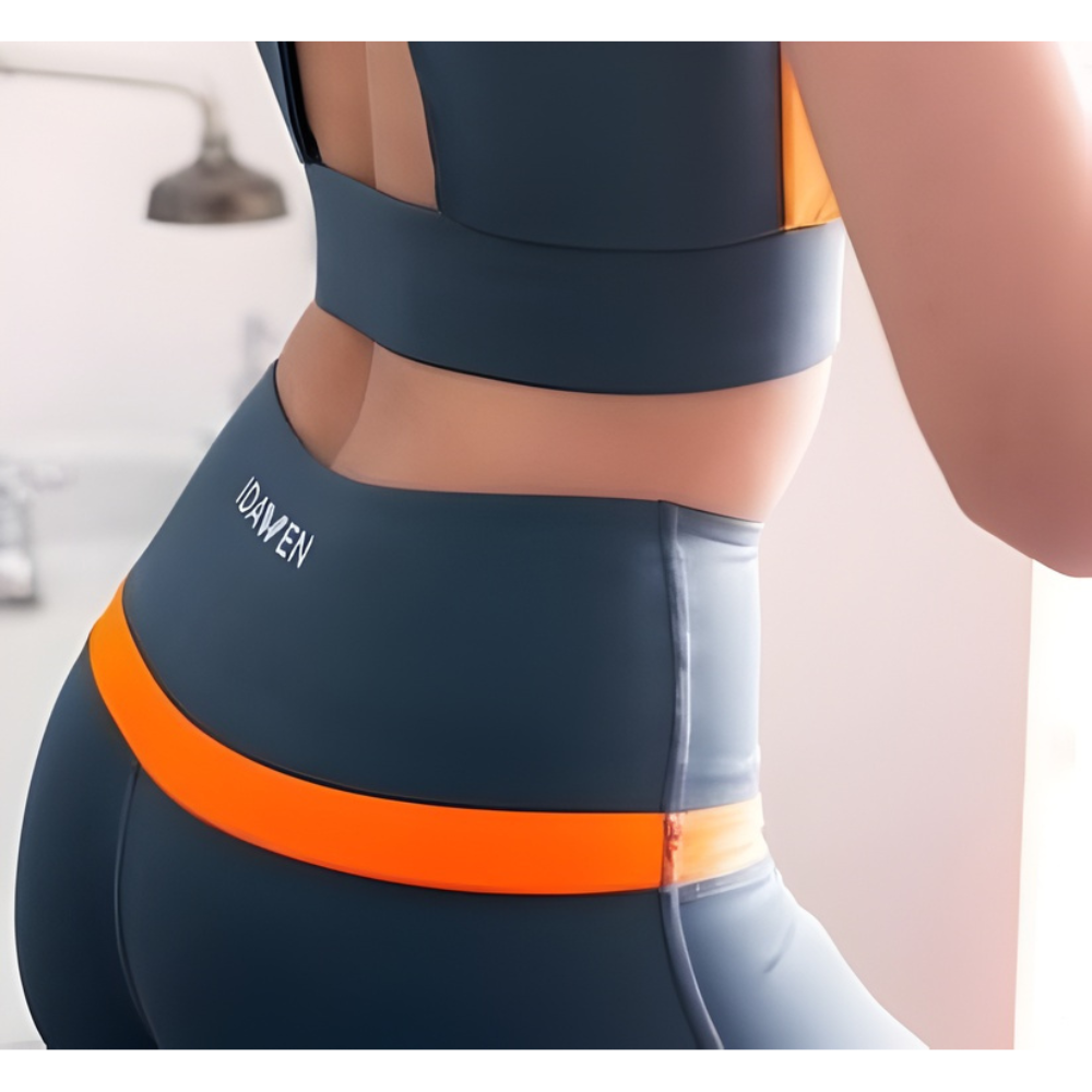 LEGGING GRIS Y NARANJA