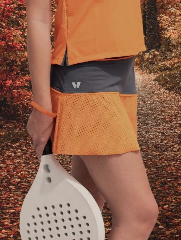 FALDA GRIS Y NARANJA