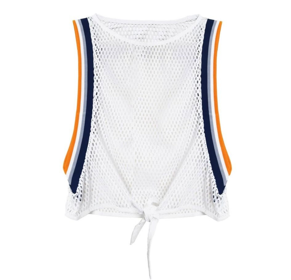 CAMISETA DE REJILLA BLANCA